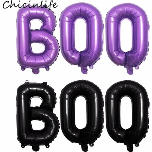 Chicinlife16inch boo balloons halloween party decoration halloween balloon black purple boo