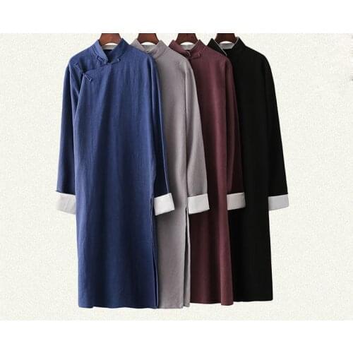 High quality linen IP MAN wing chun kung fu crosstalk uniforms taoist robe wushu gown martial arts suits clothing with Pants