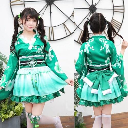 Japanese Hot Anime Love live!! cosplay Koizumi Hanayo cos cartoon Halloween party Daily sweet cherry kimono female costume