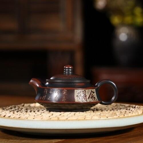 Yixing recommended all hand carved double draw household utensils nixing pottery to Zhou Pan teapot special batch