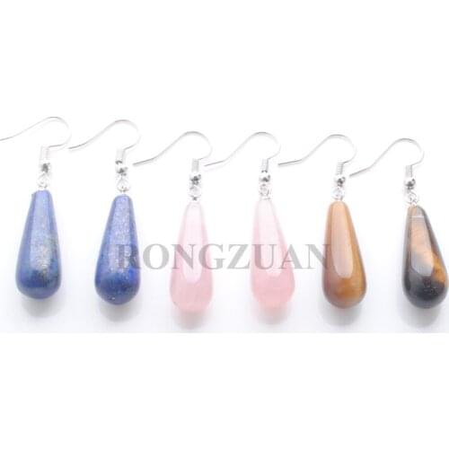RONGZUAN Aventurine Opalite Women Drop Earrings Natural Gem Stone Bead Reiki Healing Earrings Bohemian Jewelry TBR320