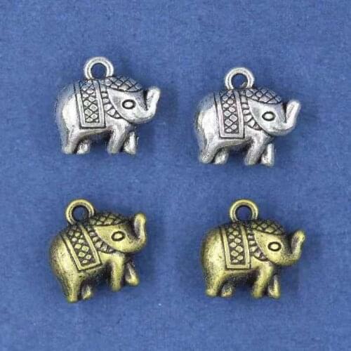 10Pcs 12x11mm New Fashionable Ponytails Dirty Braids Decorative DIY Elephant Pendant Hair Accessories Hair Ring Jewelry Findings