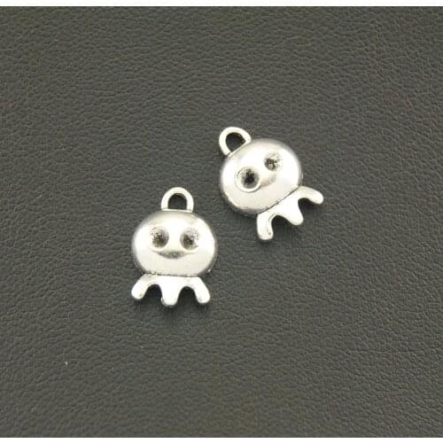 10 pcs Silver Color Little Ghost Charms metal charms for jewelry making A1054