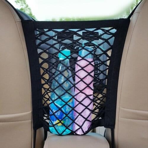 100pcs Car Seat Storage Bag Strong Elastic Organizer Mesh Net Bags for Stowing Vehicles Between Car Seats Luggage Holder Pocket
