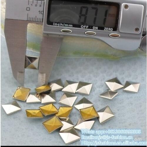 10000pcs/bag Brass Material Pyramid iron-on hot-fix NAILHEADS beads crafts Metal Square Pyramid Hot fix/iron on
