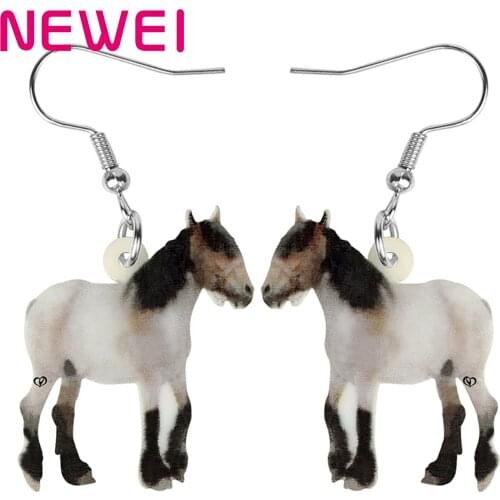 Bonsny Acrylic Small Lovely Horse Earrings Sweet Farm Animal Dangle Drop Jewelry For Women Kids Girlfriiends Novelty Gift Charms