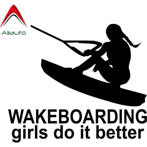 Aliauto Wakeboarding Girls Do It Better Funny Girl Boating Vinyl Waterproof Reflective Creative Decals Car Stickers,16cm*15cm
