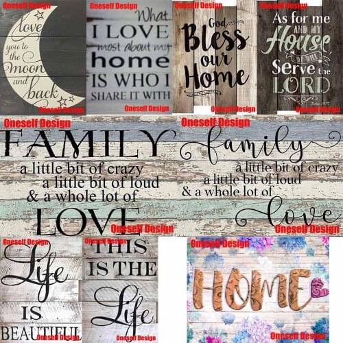 Diamond embroidery diamant painting text "family" 5D diamond painting HOME rhinestone pictures beaded embroidery decoration home