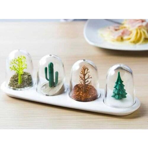 Spice Jar Seasoning Pot Salt Box Tree Animal Design Kitchen Shakers