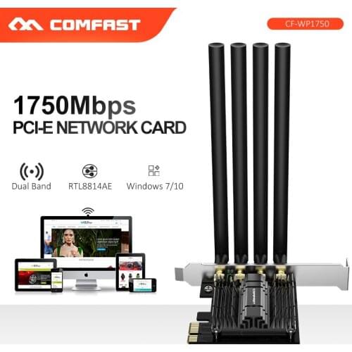 CF-WP1750 1750Mbps Gigabit Dual band PCI-E wireless adapter 802.11ac PCI Express network Card with 4*3dBi antennas for windows