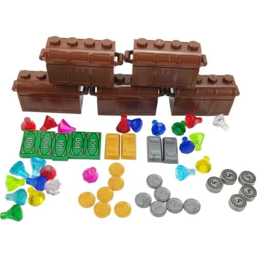 City MOC Series Toys 54PCS Coin Bullion For Children Brick Diamond Toy Treasure Box Money Compatible Building Blocks Cities Toys