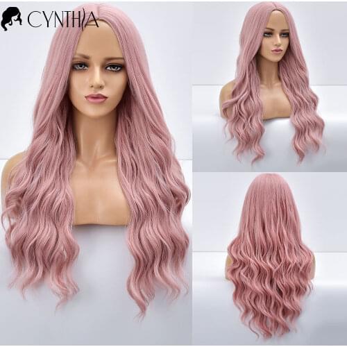 Long Wavy Platinum Blonde Colored Synthetic Wigs For Black White Women Daily Natural Heat Resistant Fiber Hair Cosplay Wig