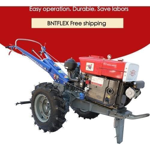 Walking tractor 15hp rotary tiller tractor single cylinder diesel engine agricultural small tractor