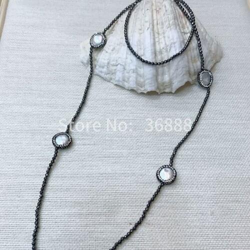 Personality fashion natural freshwater pearl necklace all-match collar sweater chain