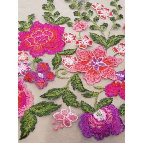 Exquisite multi-color dense thread high-quality tulle embroidery, comfortable fabric, suitable for fashionable ladies' skirts/yy