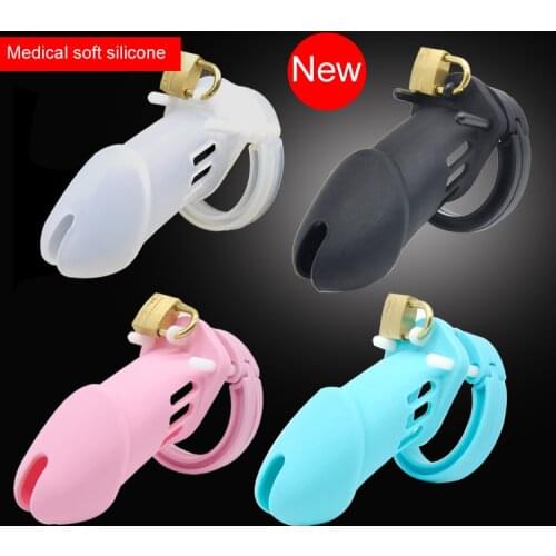 Medical Soft Silicone Male Chastity Device With 5 Size Penis Ring,Cock Cages,Chastity Lock/Belt,Cock Ring,A235