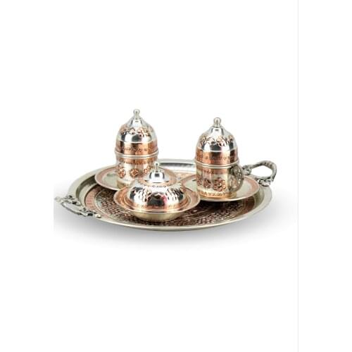 Morya Copper Teacup Vintage Handmade Retro Coffee Tea Cup Set Pot Mug Sugar Bowl Creamer Teaset Kettle Noble Luxury 6 pcs