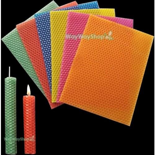 6 Pcs Mini Natural 100% Bee Wax Candle Hand-Rolled Environmentally Healthy Candle for Creative Gift Home Decoration 15cm x 20cm