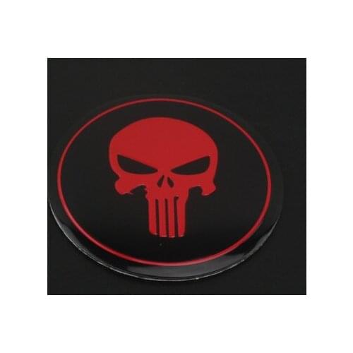 56mm Red Skull Bone Auto Wheel Center Hub Cap Badge Emblem Decal Sticker Car Accessories x4