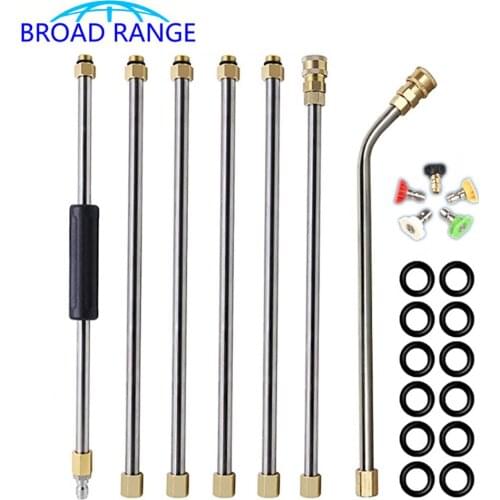 Car Washer Metal Jet Water Spray Lance Extension Wand Nozzle for Karcher K Series Powerful Pressure Washer with 5 Quick Nozzles