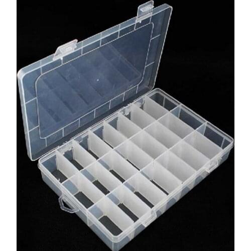 Jewelry Storage Boxes Large Sundries Assorted Collect Box Components 24 Grid Collection Box Storage Plastic 3.5Inch 19.5Inch
