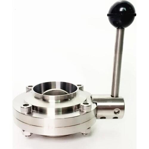 Fit 133mm 5.25" Pipe OD Butt Welding Sanitary Butterfly Flow Control Valve SUS 304 Stainless Beer Brewing Home