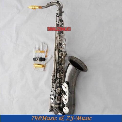 Professional new black silver Nickel tenor Saxophone with Sax Case