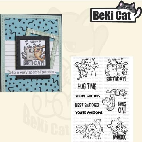 Animal smile friendship Clear Stamps for DIY Scrapbooking/Card Making Fun Decoration Supplies