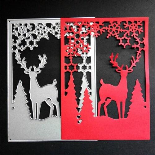 Deer Rectangle Frame Metal Cutting Dies For Scrapbooking Photo Album Card DIY Craft Paper Embossing Dies Cut