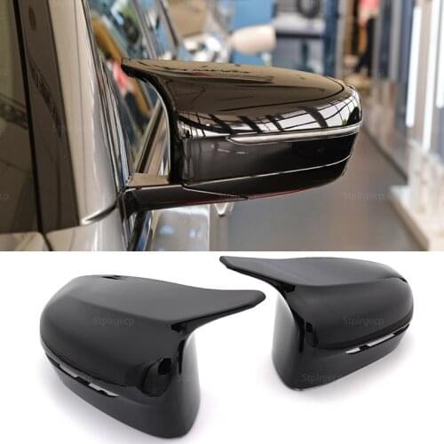 Carbon Fiber Look Replacement Side Mirror Covers Horn Shape For BMW 4 5 7 8 Series G11 G12 G14 G15 G16 G22 G23 G24 G30 G31 G38