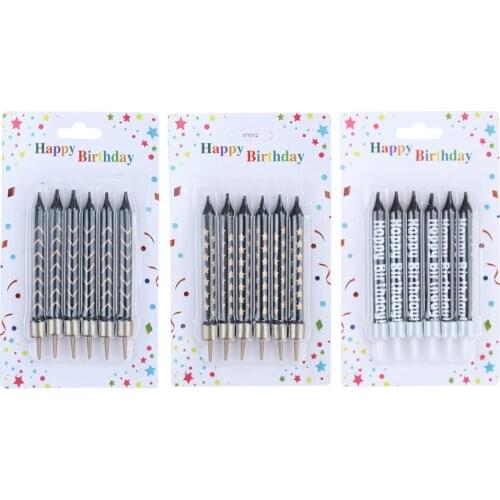 6pcs/pack Cake Candles HAPPY BIRTHDAY Letters Smoke-free Decoration Safety Flame Wedding Decoration Cake Baking Decor