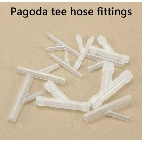 Hypotenuse y tee Plastic Reduced Diameter Equal Diameter Pagoda Tee Aquarium Fish Tank Adapter Air Pump Hose Fitting Pagoda Join