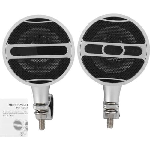 12V Waterproof Motorcycle Motorbike Bluetooth Speaker Stereo Sound MP3 Music Player FM Radio for 22-30mm Handlebar