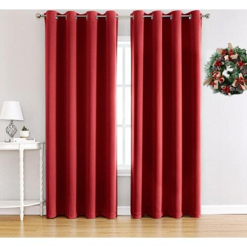 Window Curtain Blackout Material Solid Curtains for Living Room Panel Bedroom Blackout Curtain 100x250cm Christmas Home Decor