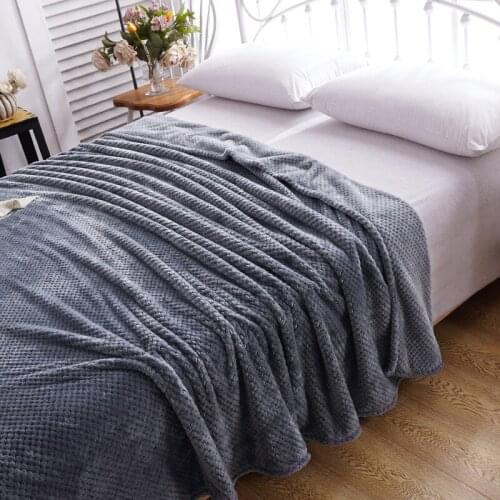 Winter Autumn Spring Mesh Flannel Thicken Coral Fleece Blanket Air Conditioning Cover Pure Color New Styling Warming Baby Rate