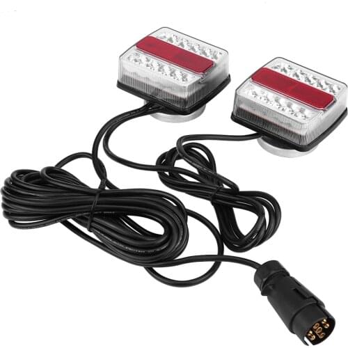 1 Pair Of Magnetic LED Trailer Towing Lightboard Light Rear Tail Board Lamp W/ 10m Cable Two-Color Ribbon Magnet Tail Light Kit