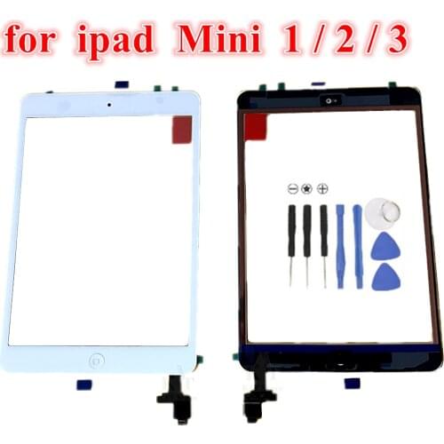 1Pcs New Touch screen for iPad Mini 3 A1599 A1600 Touch Glass Screen Digitizer With IC Flex for iPad Mini 1 2 A1432 A1454 A1489