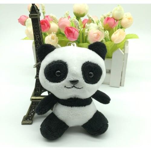 10cm Cute Panda Plush Toys Mini Bag Backpack Pendant Keychain Stuffed Animals Doll Kids Toys for Children Girls Birthday Gift