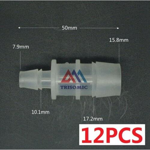 12 pieces 15.8mm*7.9mm Straight Reducing Connector Plastic Fitting Barbed Reducing Connector