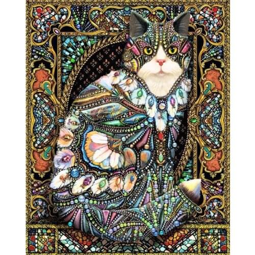 Animal 3d diamond embroidery colorful cat 5d diy diamond painting Cross Stitch full drill Rhinestone mosaic home decoration gift