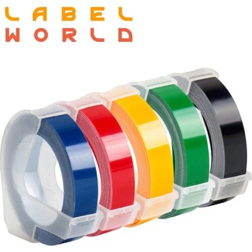 3D embossing manual 9mm label tape Muticolor Compatible for Dymo 3D 9mm embossing tapes for dymo 1610 12965 1880 MOTEX E101