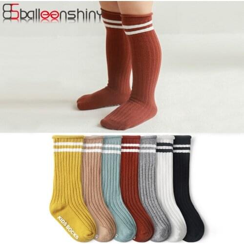 Balleenshiny Baby Socks Knee High Boy Girl Infant Toddler Cotton Long Socks Anti Slip Cute Non-Slip Socks for Baby Girls Boys