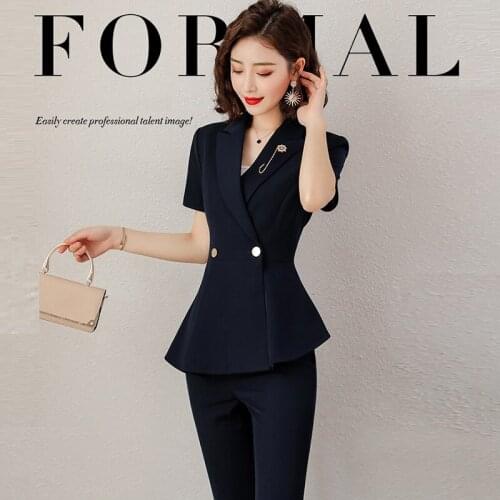 New Fashion Business Formal Pant Suit Set,Pant Suits For Women,Elegant Suit Set For OL,Official Meeting Suit Set,Dark Blue