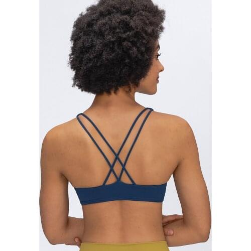 Buttery Soft Naked-feel Workout Yoga Sports Bras Women Plain Padded O-neck Athletic Gym Fitness Sport Brassiere Tops