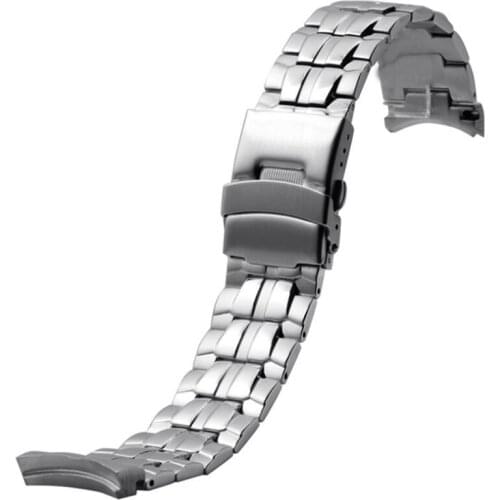 Stainless Steel Watchbands for Men EF-550D Original Quartz Watches Men Wrist Watch Curved End 22mm Black Sport Watch