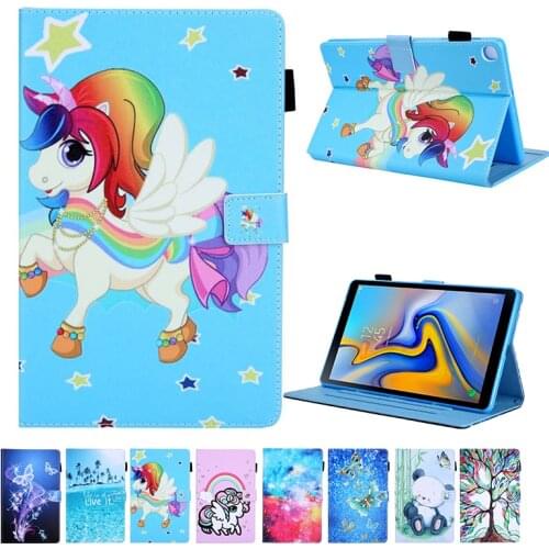 Tablet Case For Samsung Galaxy Tab A7 Lite 8.7 2021 SM-T220 SM-T225 Life Tree Panda Flip Silicone PU Leather Cover