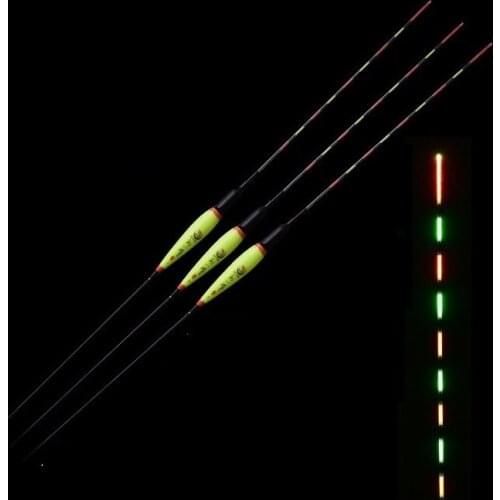 Sensitive LED night fishing float for wild fishing vertical buoy fishing tools 10 sets 30pcs