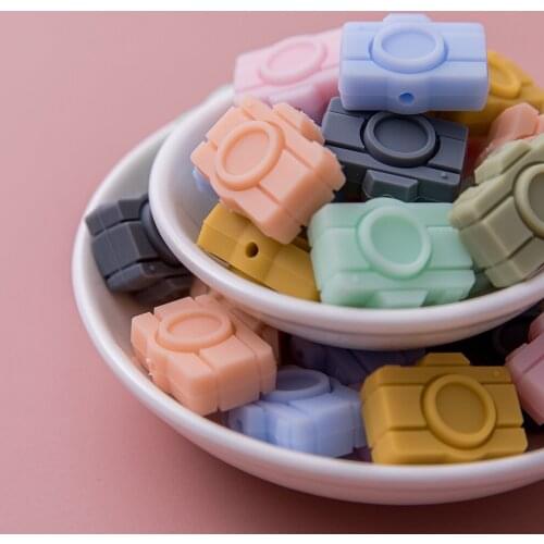 Baby Teether Mini Camera Bead DIY Necklace Bead Accessories Nipple Chain Accessories BPA Free