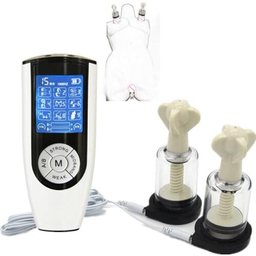 Electric Stimulation Breast Clit Clip Electric Shock Nipple Suction Cup Vacuum Pump Human Massager Orgasm Masturbation Sex Toy