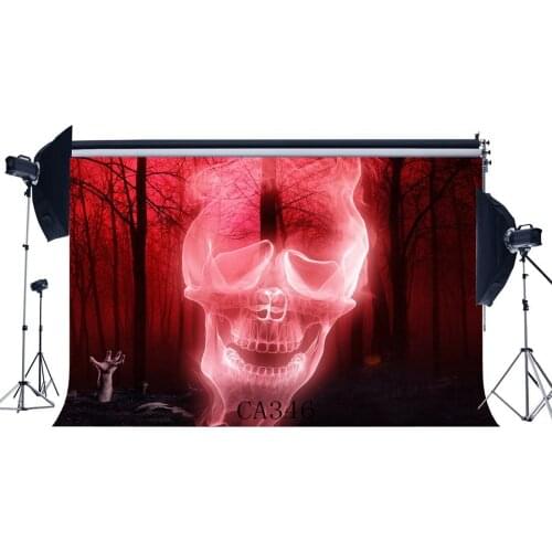 Photography Backdrops Halloween Horror Night Mysterious Forest Halloween Fire Specter Sceen Photo Background